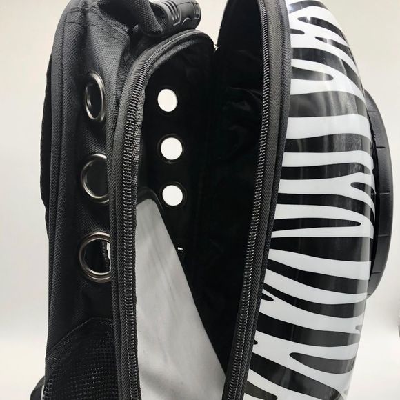Zebra Pattern Space Capsule Pet Backpack Carrier for Small Pet for Cat & Dogs - Picture 8 of 11
